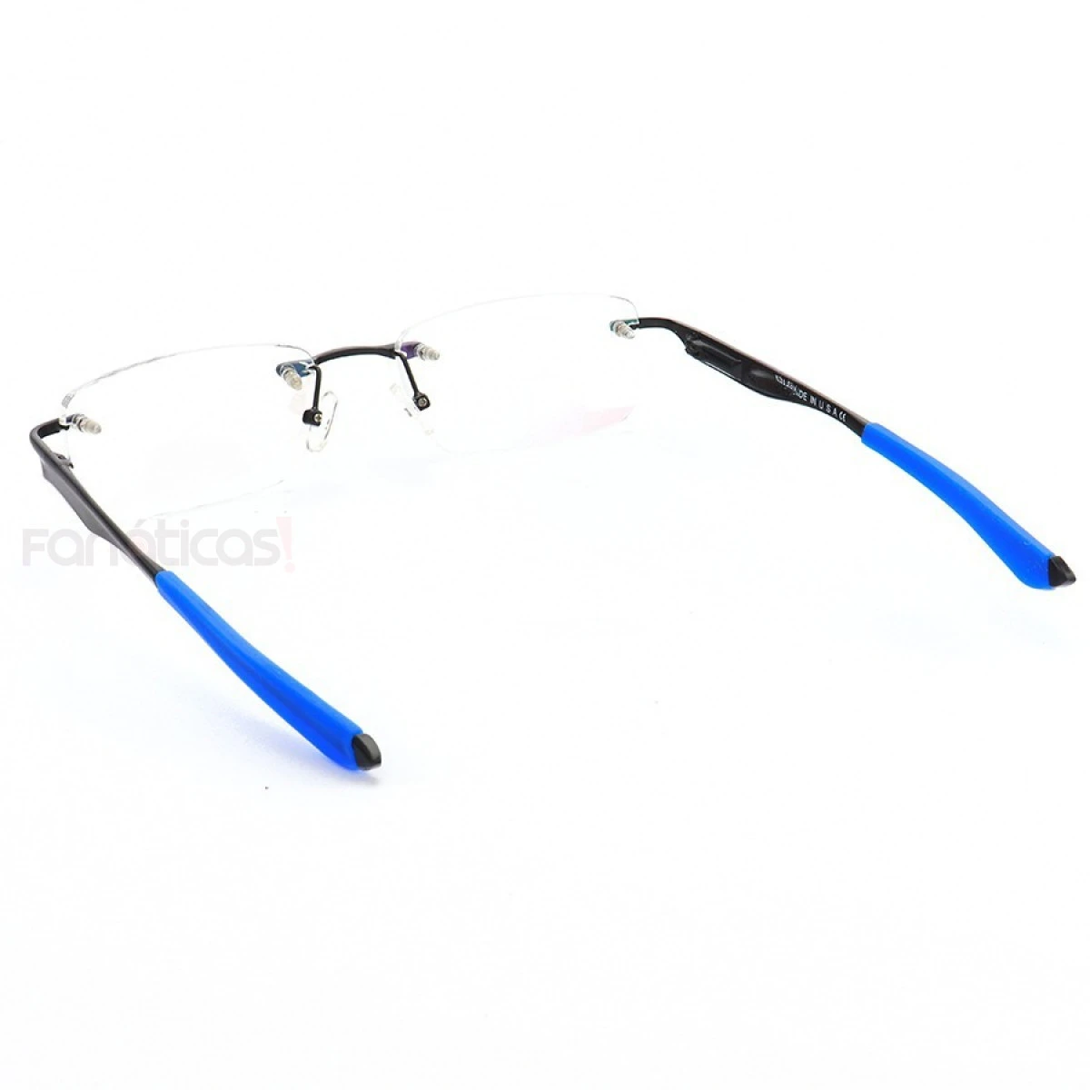 Armação de Óculos Flutuante Sem Aro Wingfold Preto e Azul Dark