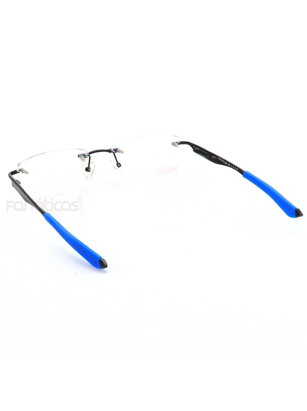 Armação de Óculos Flutuante Sem Aro Wingfold Preto e Azul Dark