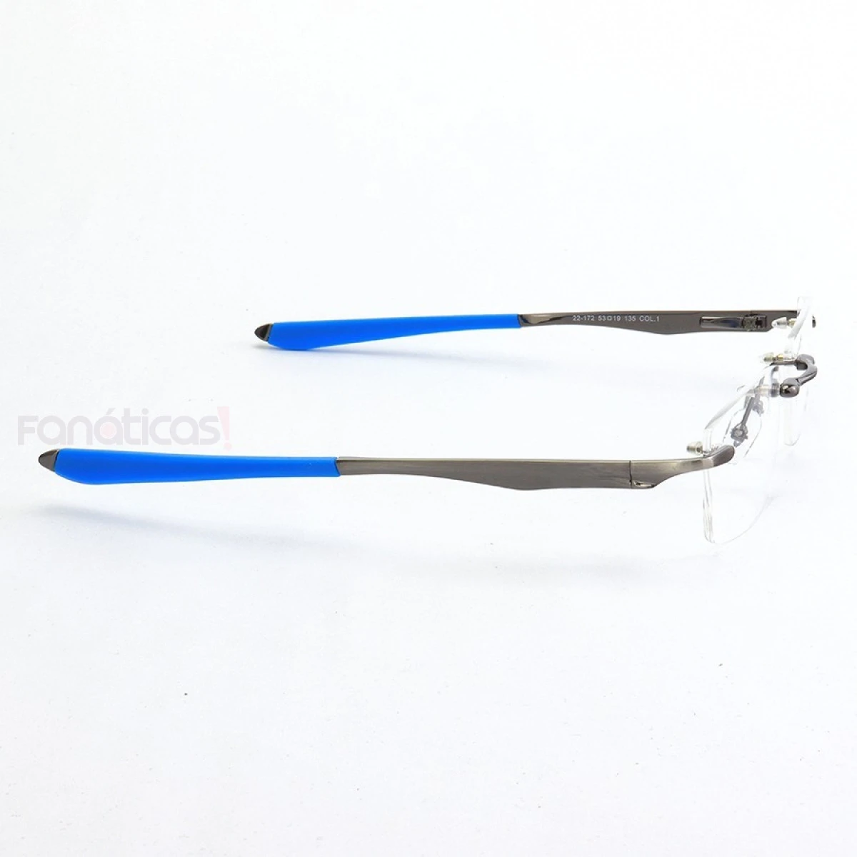 Armação de Óculos Flutuante Sem Aro Wingfold Grafite Azul Claro