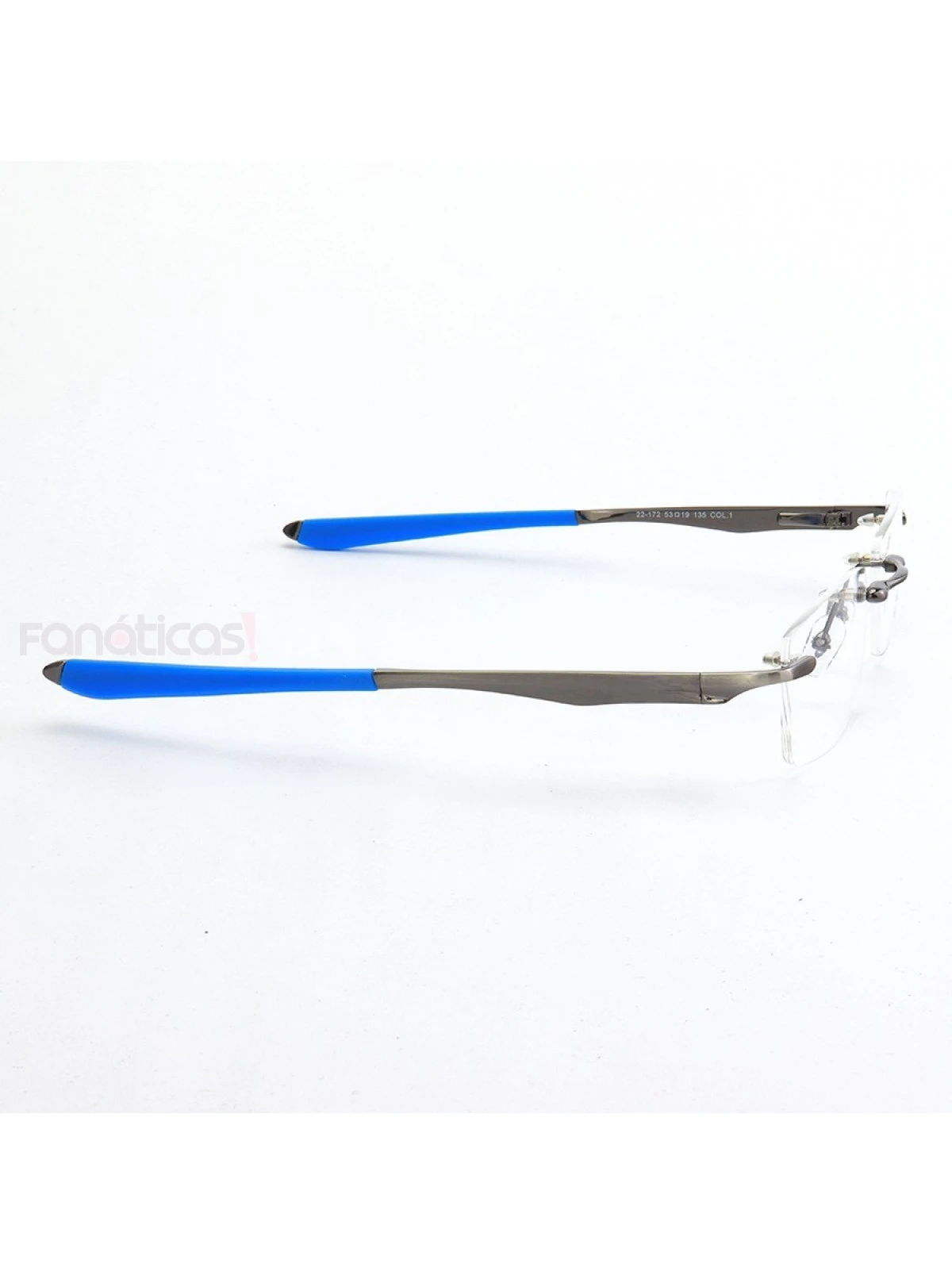 Armação de Óculos Flutuante Sem Aro Wingfold Grafite Azul Claro