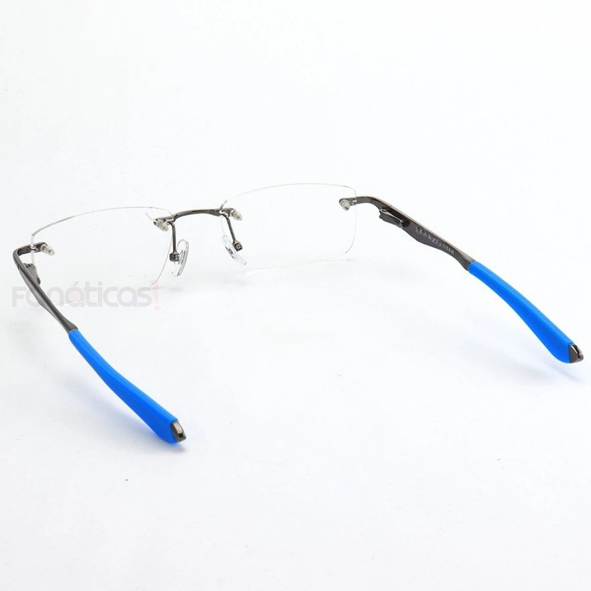 Armação de Óculos Flutuante Sem Aro Wingfold Grafite Azul Claro