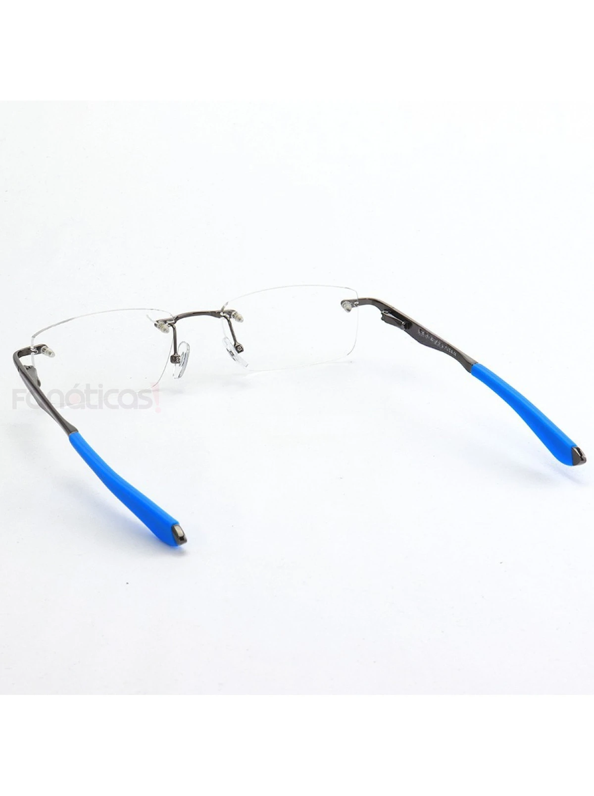 Armação de Óculos Flutuante Sem Aro Wingfold Grafite Azul Claro