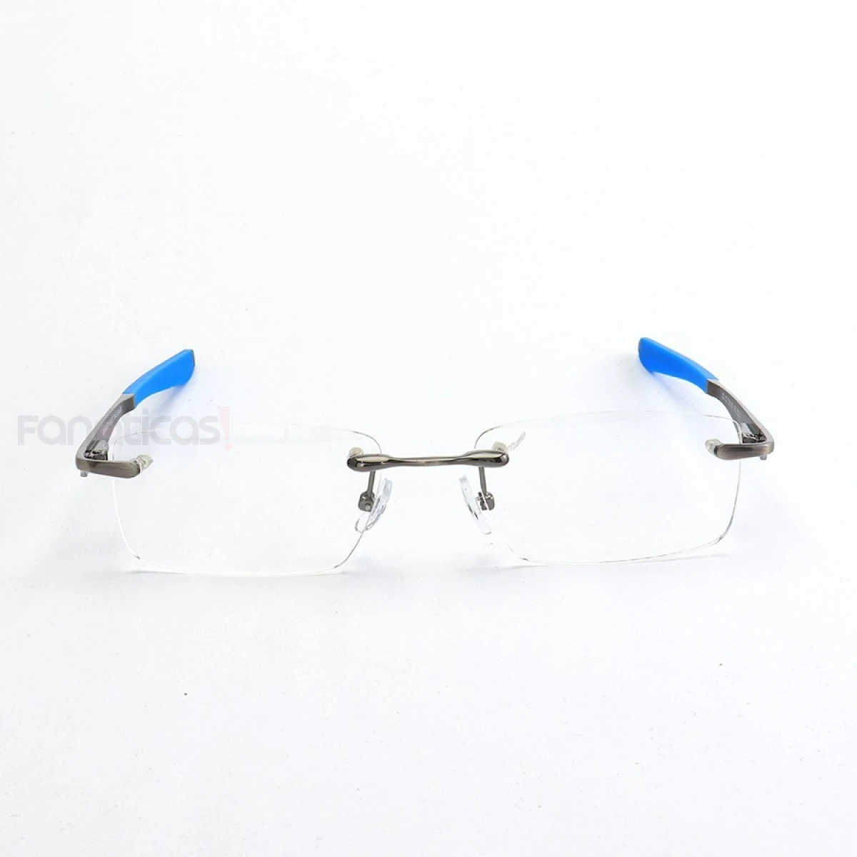 Armação de Óculos Flutuante Sem Aro Wingfold Grafite Azul Claro