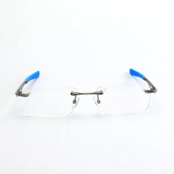 Armação de Óculos Flutuante Sem Aro Wingfold Grafite Azul Claro