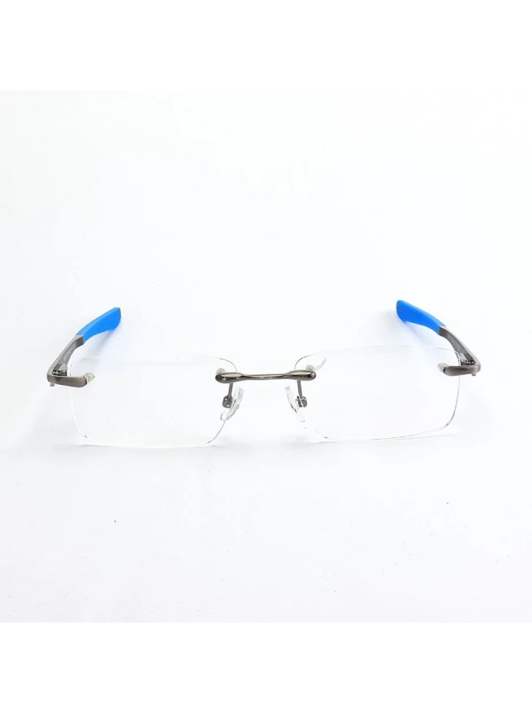 Armação de Óculos Flutuante Sem Aro Wingfold Grafite Azul Claro