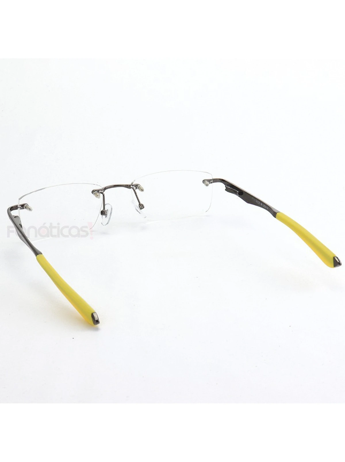 Armação de Óculos Flutuante Sem Aro Wingfold Grafite e Amarelo