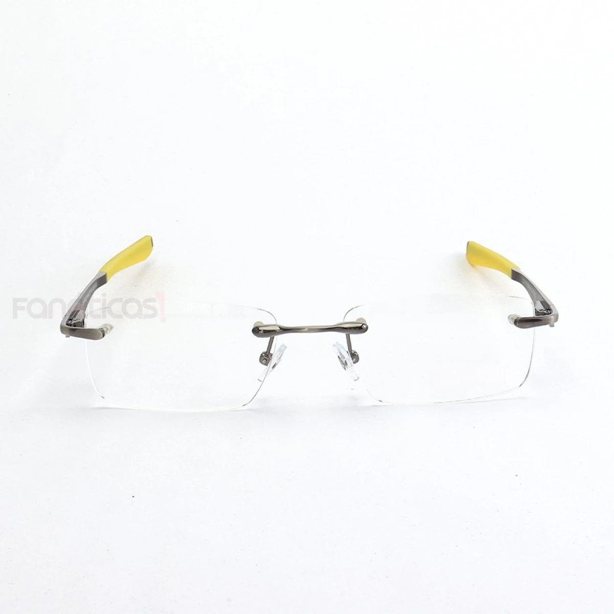 Armação de Óculos Flutuante Sem Aro Wingfold Grafite e Amarelo