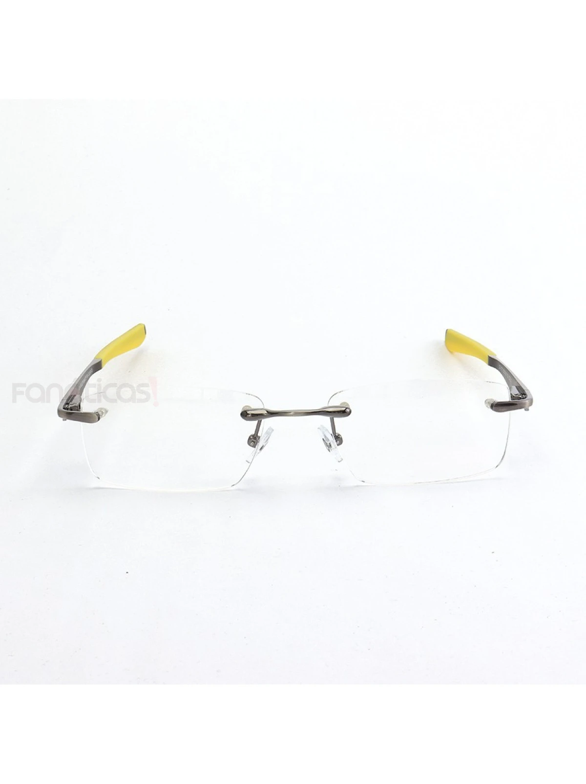Armação de Óculos Flutuante Sem Aro Wingfold Grafite e Amarelo