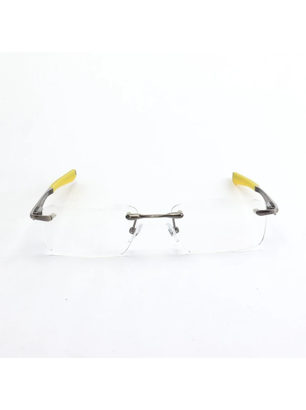Armação de Óculos Flutuante Sem Aro Wingfold Grafite e Amarelo