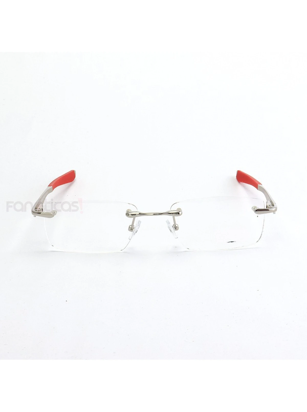 Armação de Óculos Flutuante Sem Aro Wingfold Prata e Vermelho