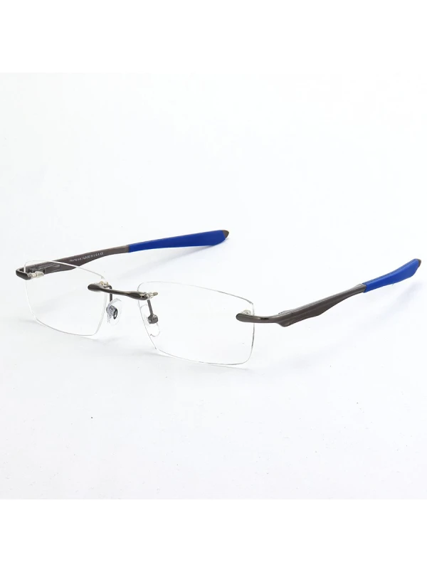 Armação de Óculos Flutuante Sem Aro Wingfold Grafite Azul Dark