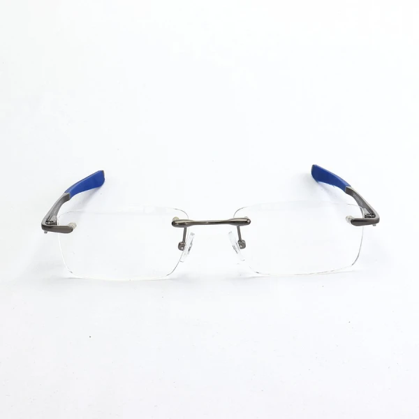 Armação de Óculos Flutuante Sem Aro Wingfold Grafite Azul Dark