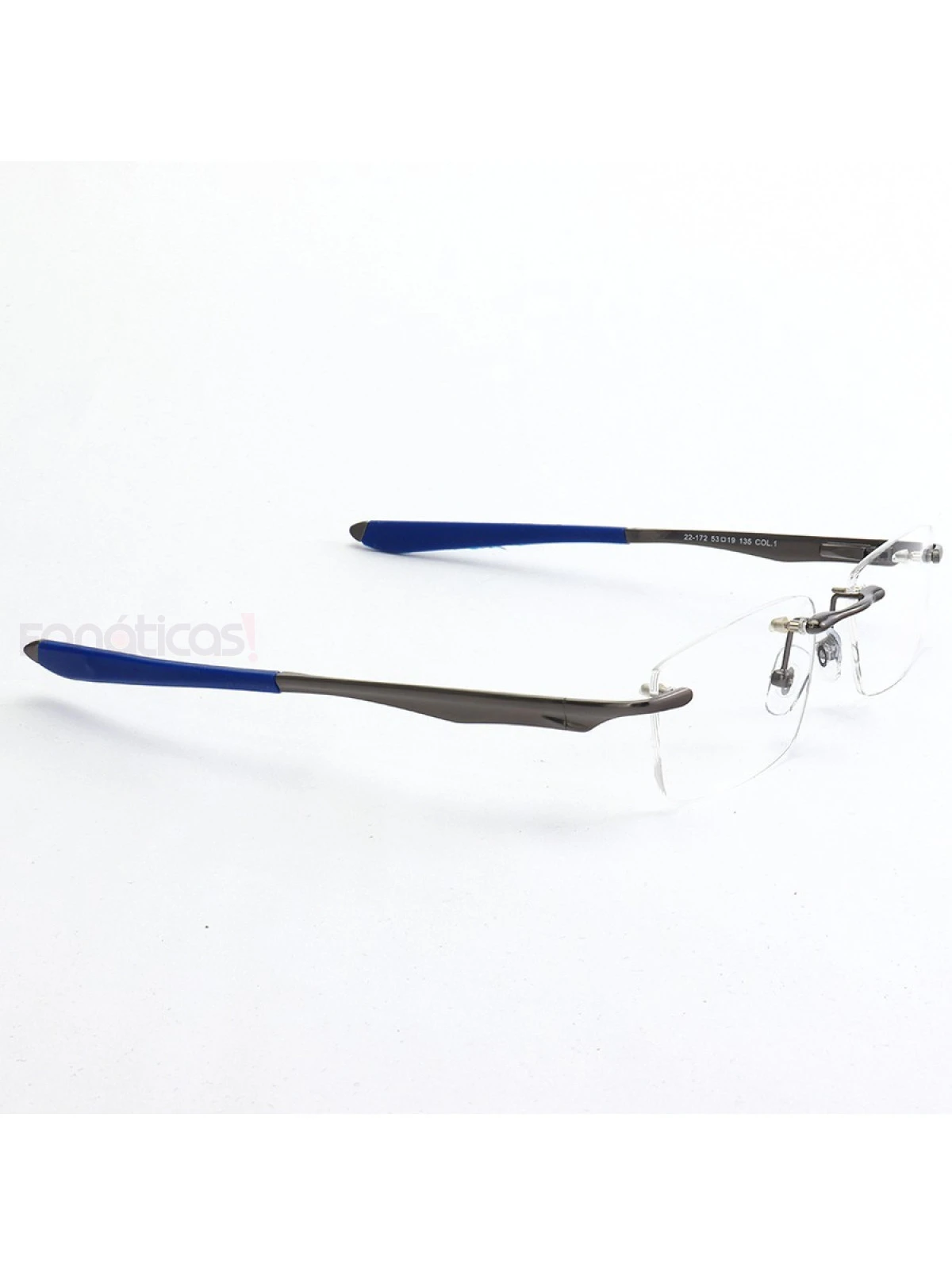 Armação de Óculos Flutuante Sem Aro Wingfold Grafite Azul Dark