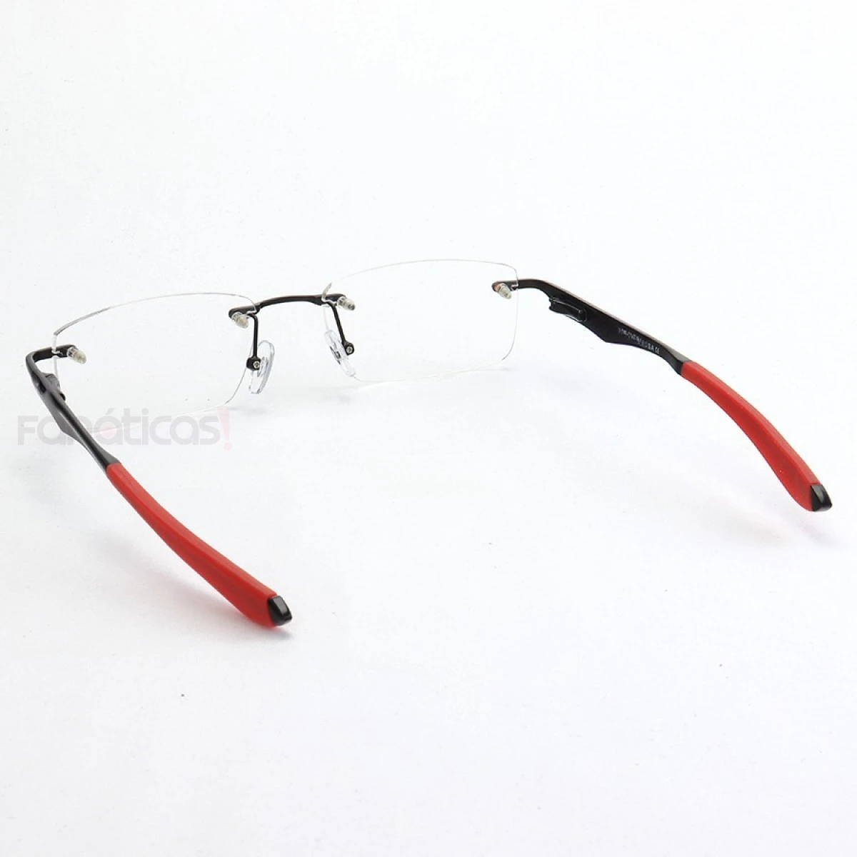 Armação de Óculos Flutuante Sem Aro Wingfold Preto e Vermelho