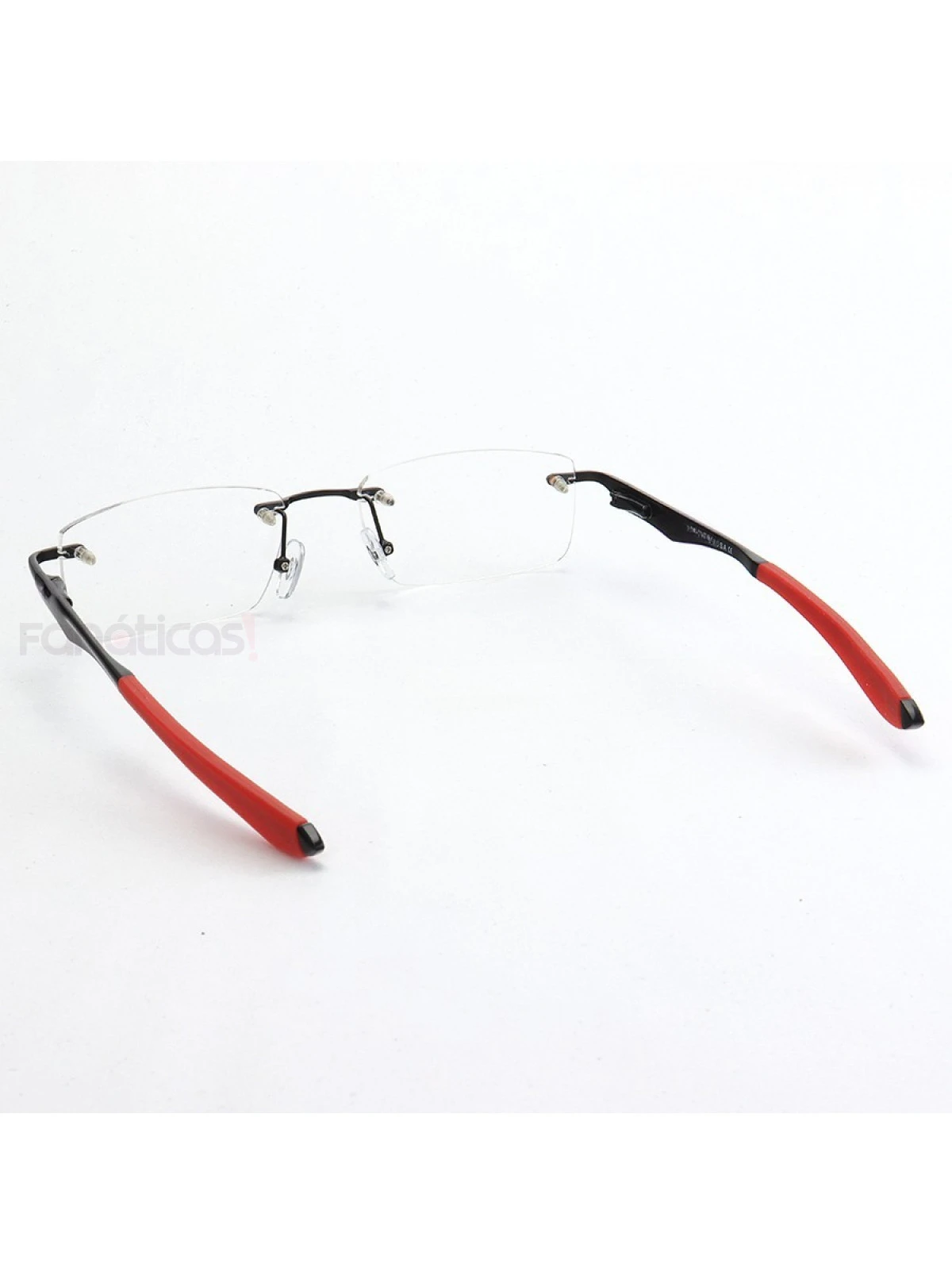 Armação de Óculos Flutuante Sem Aro Wingfold Preto e Vermelho