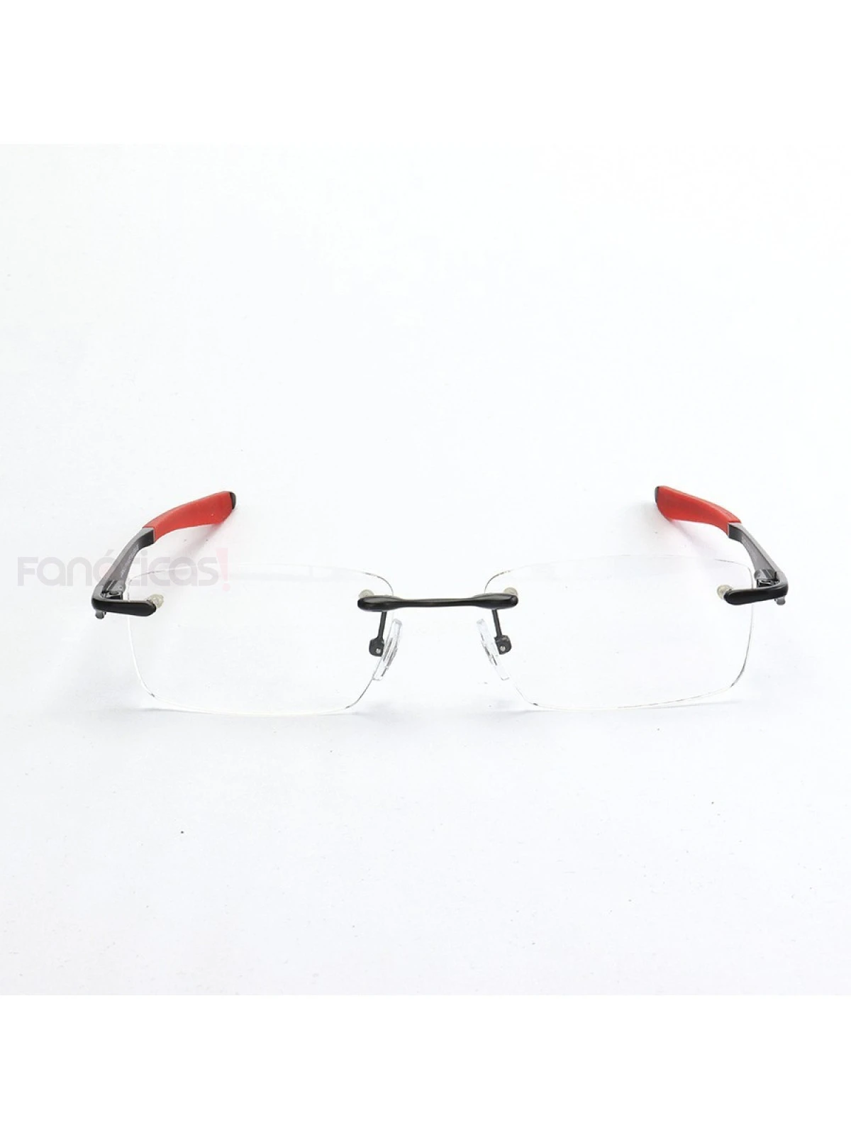 Armação de Óculos Flutuante Sem Aro Wingfold Preto e Vermelho