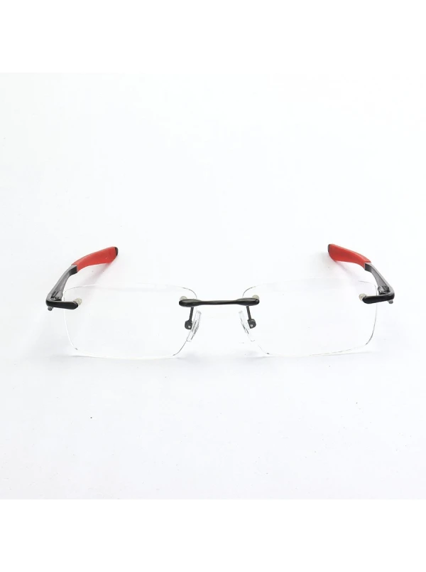 Armação de Óculos Flutuante Sem Aro Wingfold Preto e Vermelho