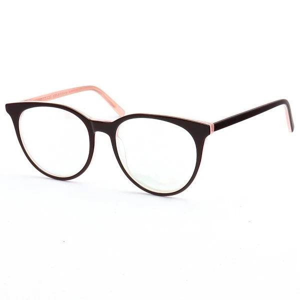 Armação de Óculos Redondo TH1451 Marrom e Rosa