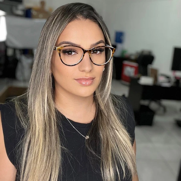 Armação de Óculos Oval TF2175 Tartaruga e Verde