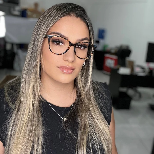 Armação de Óculos Oval TF2175 Azul Tartaruga