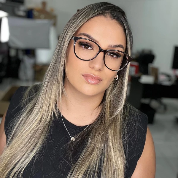 Armação de Óculos Oval TF2175 Marrom e Rosa