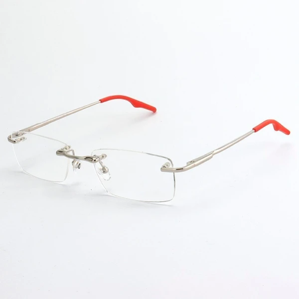 Armação de Óculos Retangular Flutuante Sem Aro Wingback Red