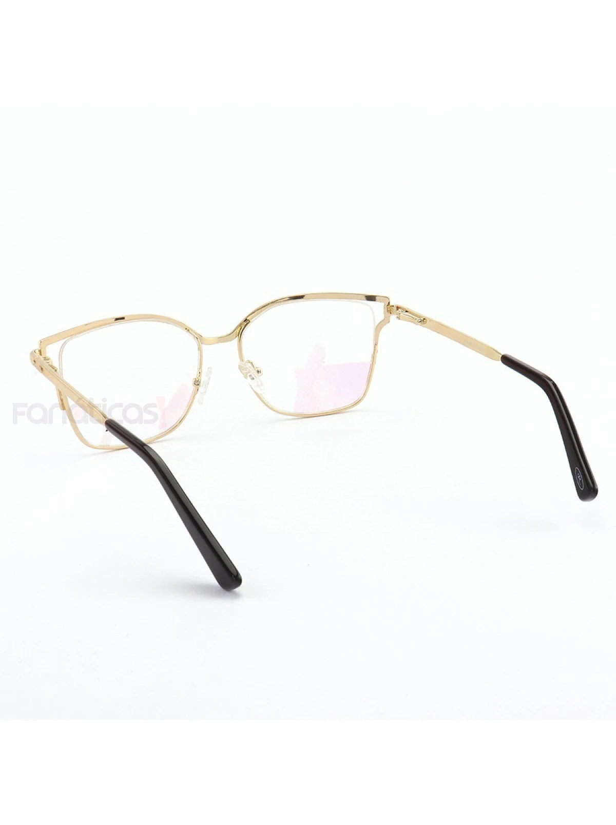 Armação de Óculos Quadrada PD54 Dourado e Marrom