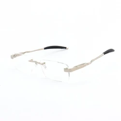Armação de Óculos Flutuante Sem Aro O1267 Prata