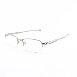 Armação de Óculos Meio Aro Evade OX3208 Prata e Branco