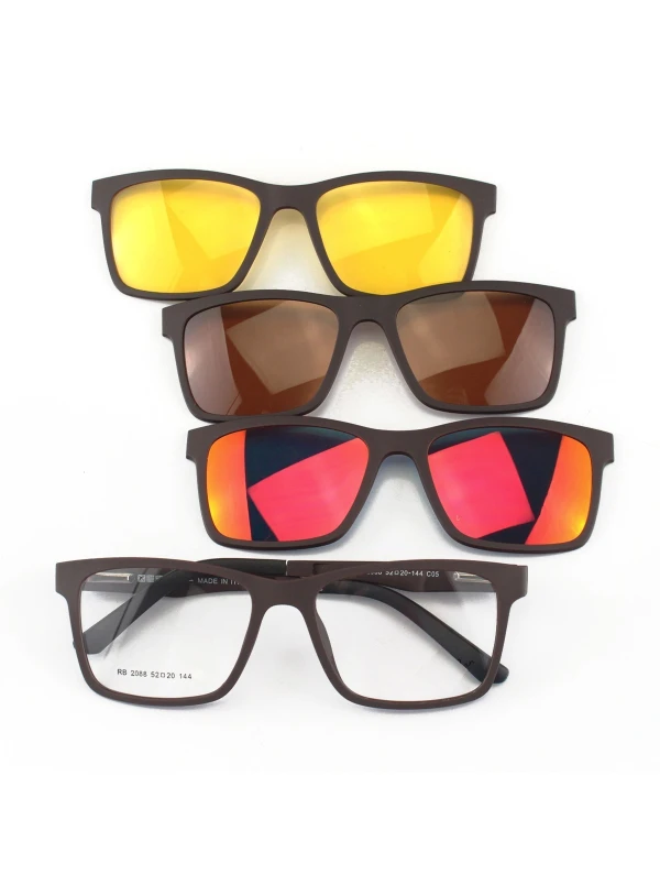 Armacao de Óculos Clipon RB2126 4 Lentes Marrom