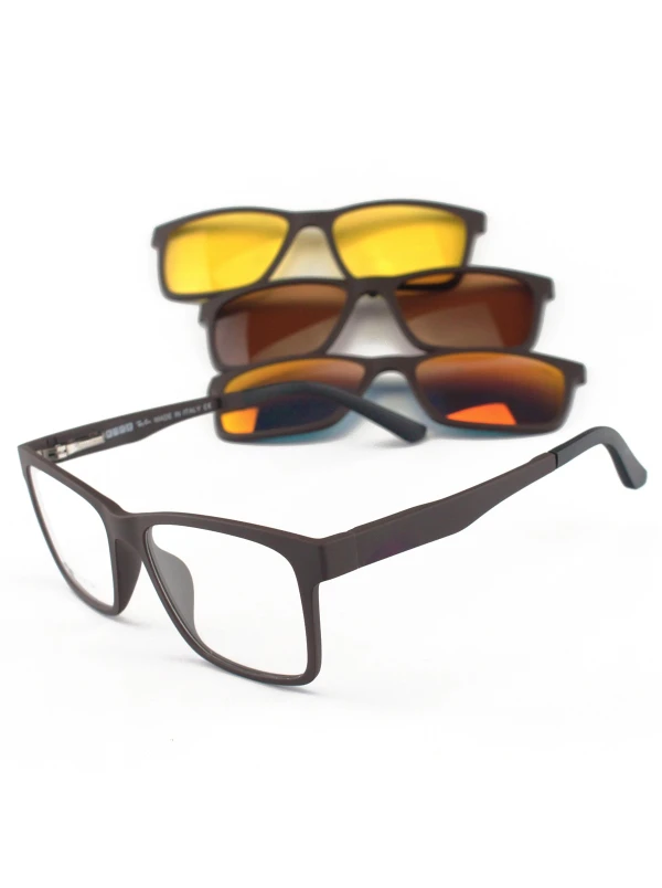 Armacao de Óculos Clipon RB2126 4 Lentes Marrom