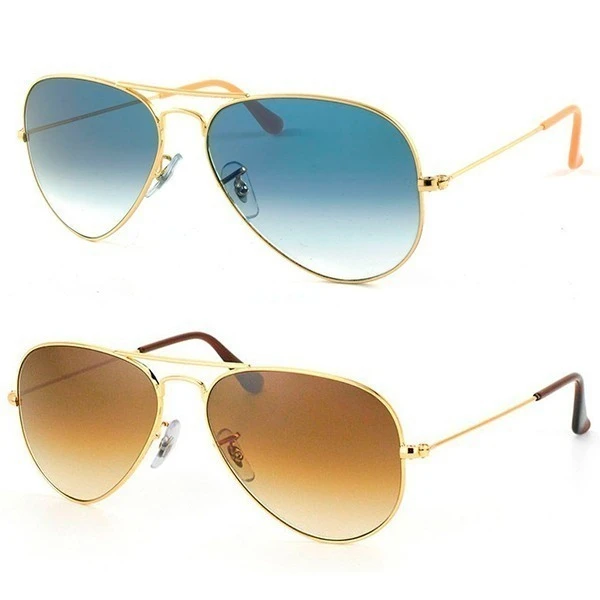 Óculos de Sol Estilo Aviador Azul Degrade + Marrom Degrade