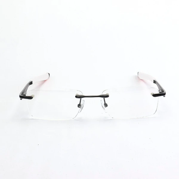 Armação de Óculos Flutuante Sem Aro Wingfold Preto e Branco