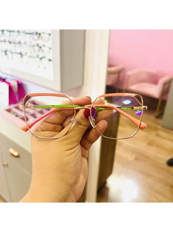 Armação de Óculos Quadrado 96020 Rosa