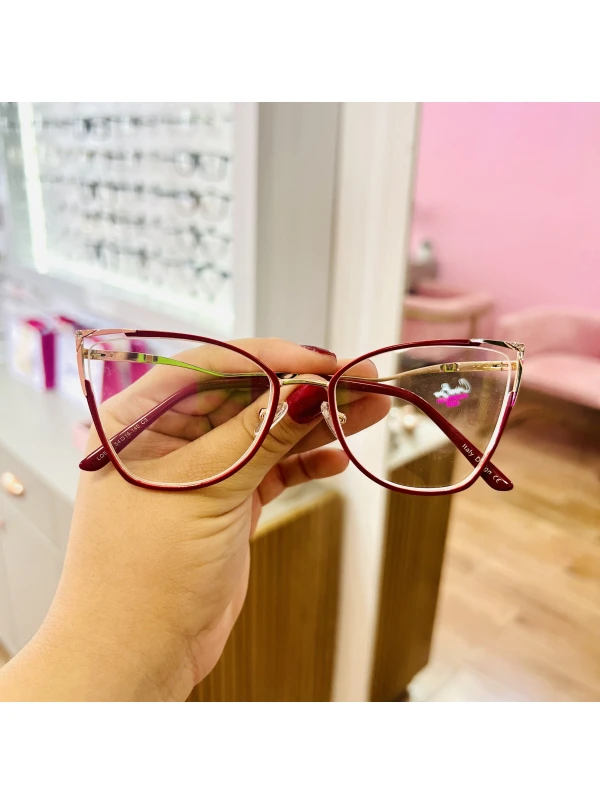 Armação de Óculos Quadrado LQ5046 Vermelho