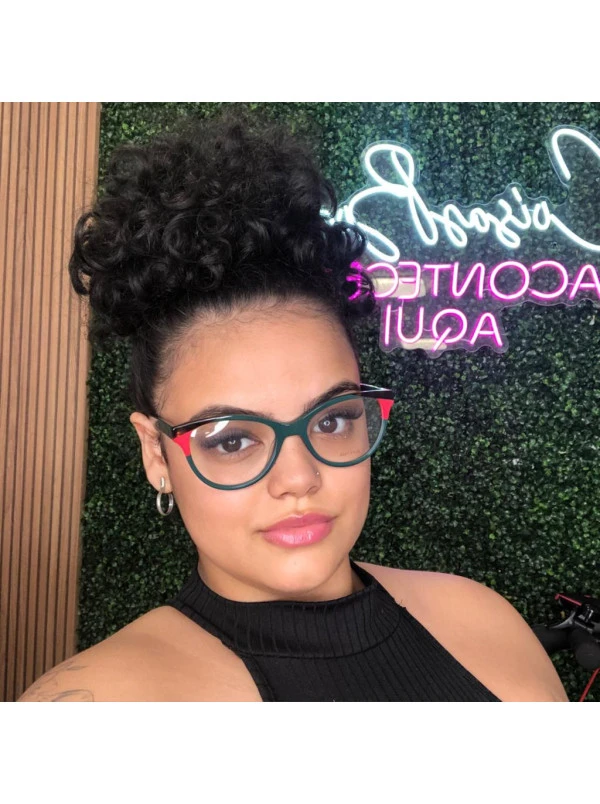 Armação de Óculos Oval DLYY7020 Verde