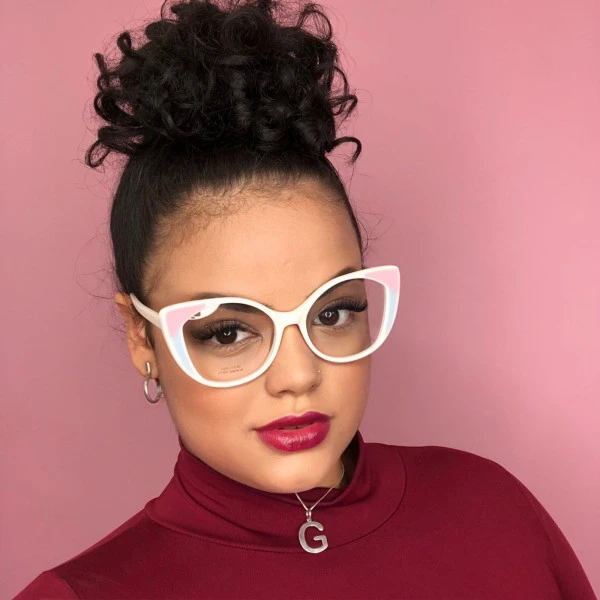 Armação de Óculos Gatinho DLYY1002 Branco