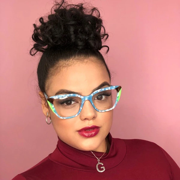 Armação de Óculos Gatinho DLYY7014 Azul