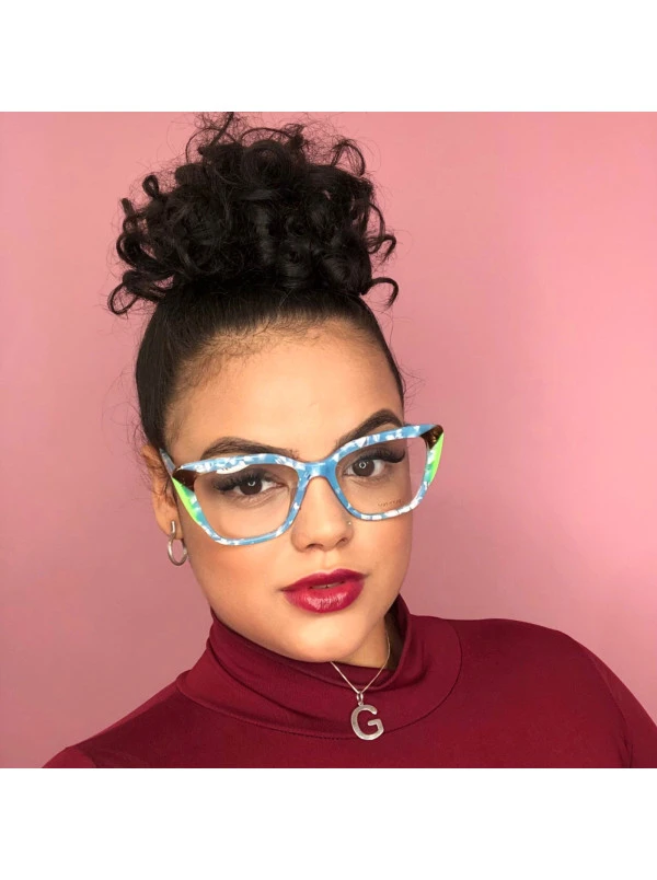 Armação de Óculos Gatinho DLYY7014 Azul