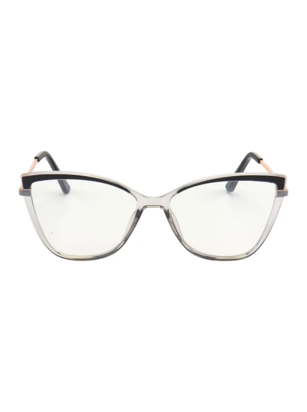 Armação de Óculos Quadrado TR90 Preto e Cinza