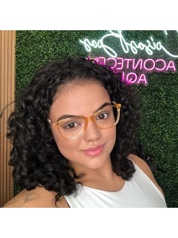 Armacao de Óculos Quadrado TF5702 Laranja e Nude