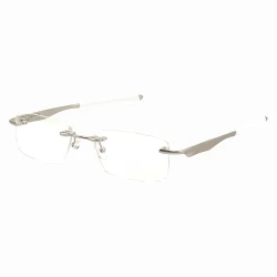 Armação de Óculos Flutuante Sem Aro Wingfold Prata e Branco