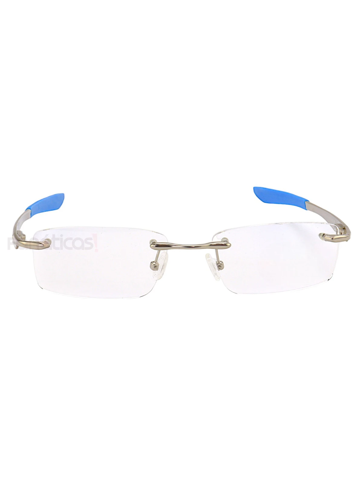Armação de Óculos Flutuante Sem Aro Wingfold Prata e Azul