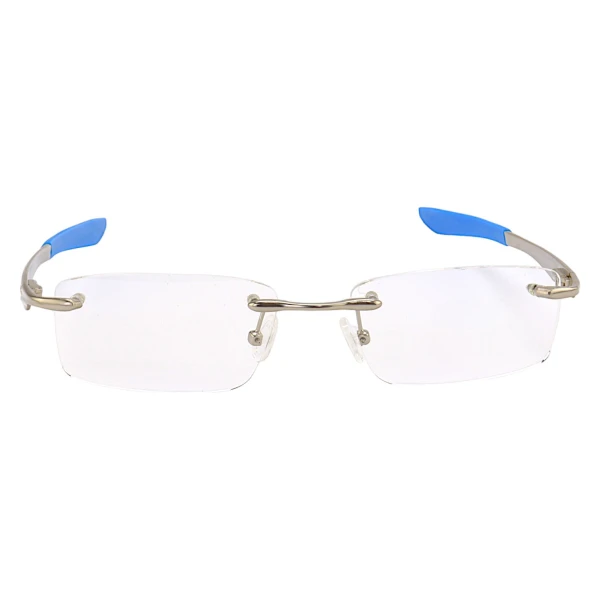Armação de Óculos Flutuante Sem Aro Wingfold Prata e Azul