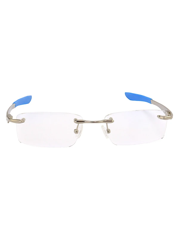 Armação de Óculos Flutuante Sem Aro Wingfold Prata e Azul
