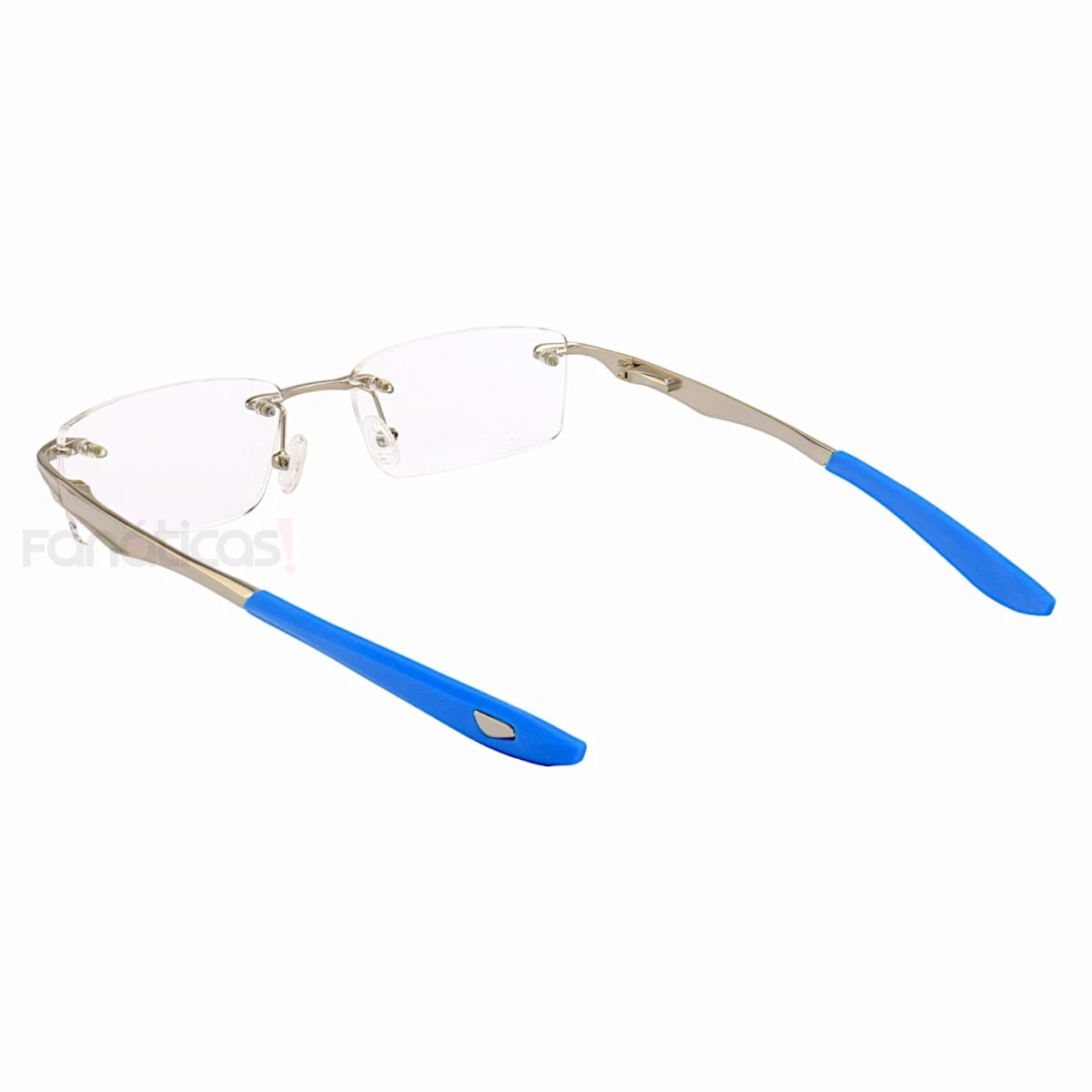 Armação de Óculos Flutuante Sem Aro Wingfold Prata e Azul