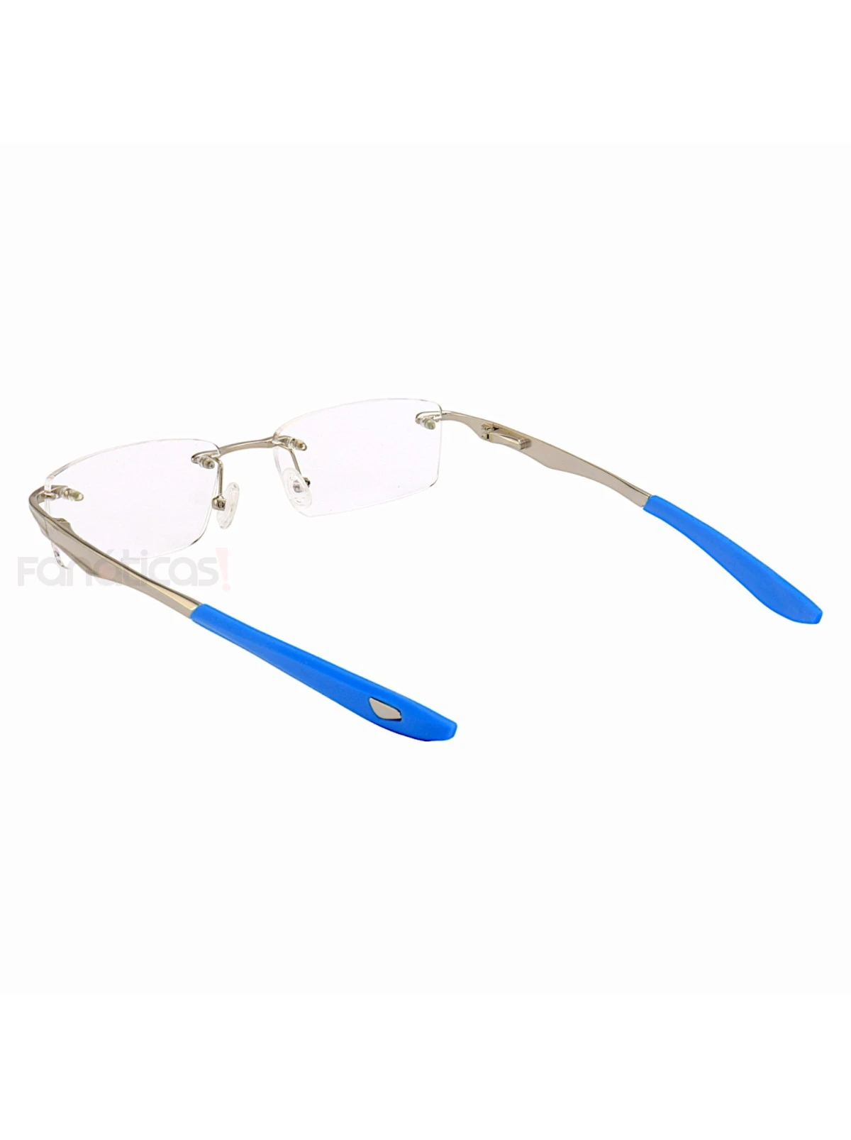 Armação de Óculos Flutuante Sem Aro Wingfold Prata e Azul
