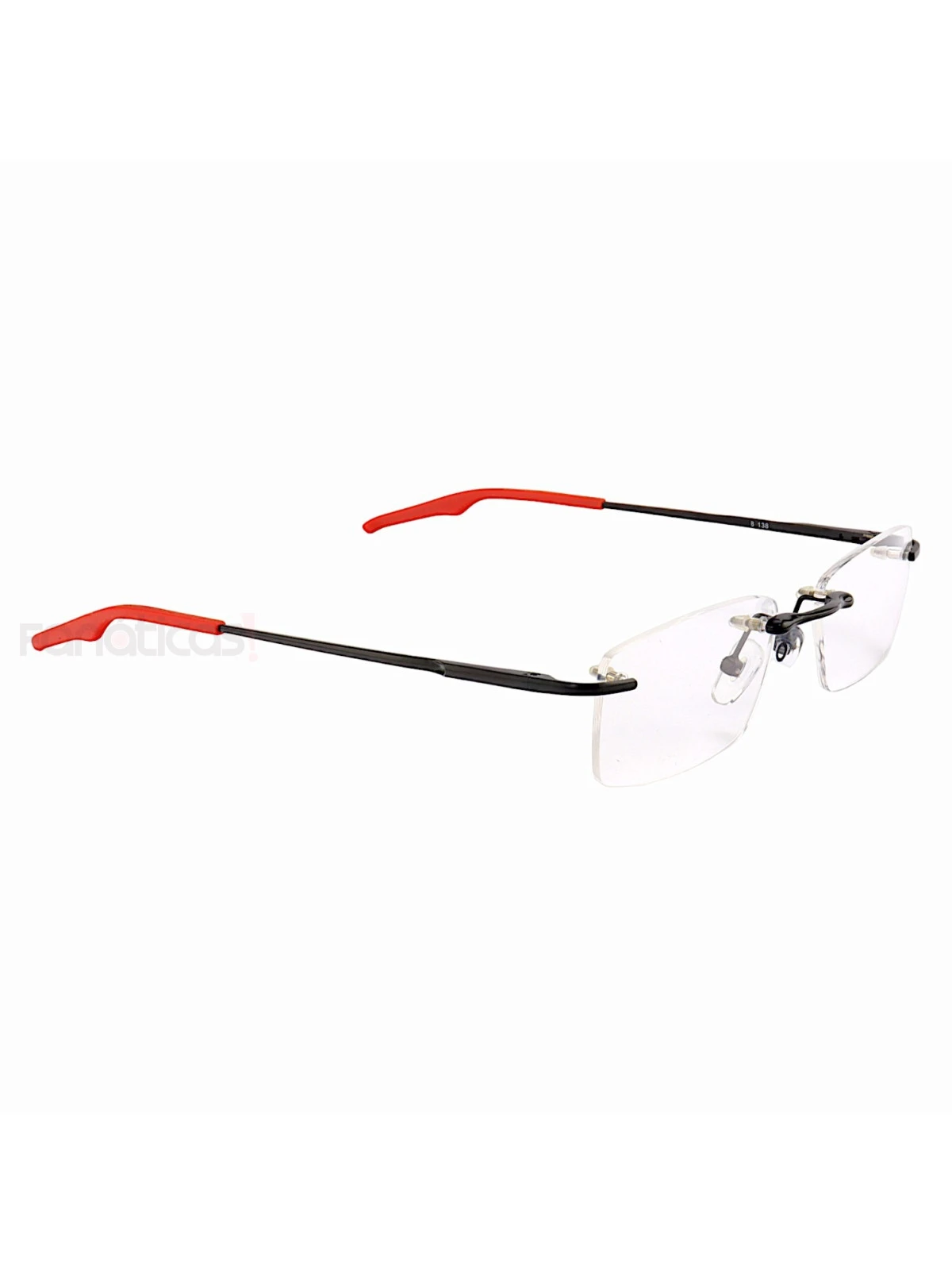Armação de Óculos Retangular Flutuante Sem Aro Wingback Preto Vermelho