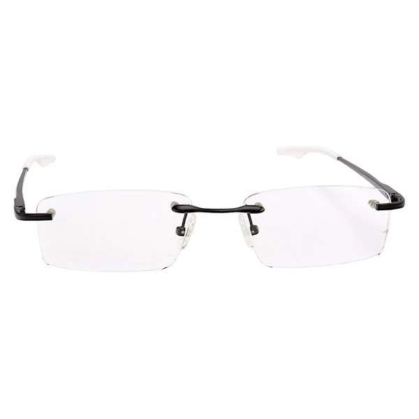 Armação de Óculos Retangular Flutuante Sem Aro Wingback Preto Branco