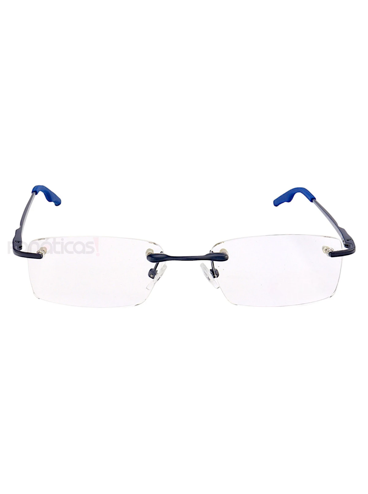 Armação de Óculos Retangular Flutuante Sem Aro Wingback Todo Azul
